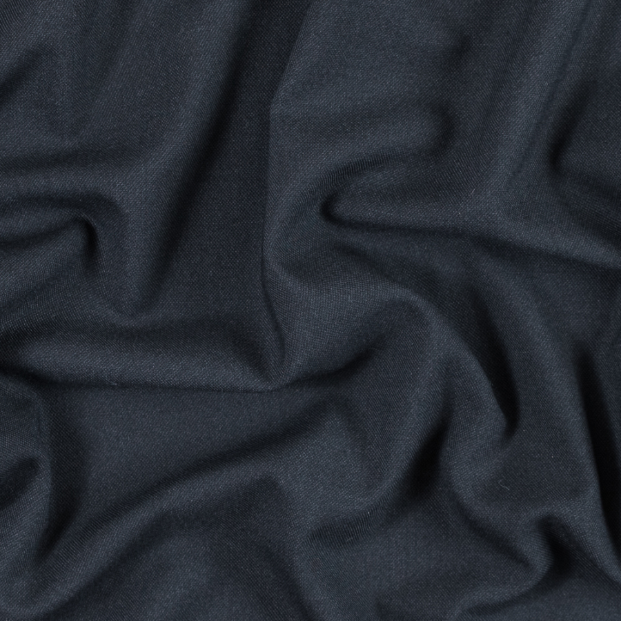 Armani Blue Graphite Brushed Stretch Wool Twill | Mood Fabrics