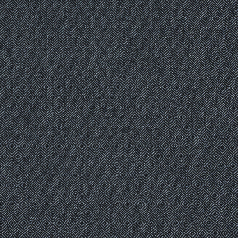 Black and Steel Gray Diamond Woven Stretch Cotton Suiting | Mood Fabrics