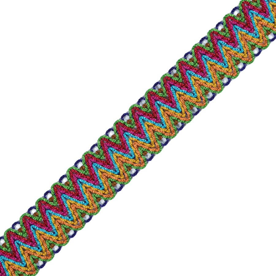 Crochet Multi-Color Zig Zag Trim - 1.25 | Mood Fabrics