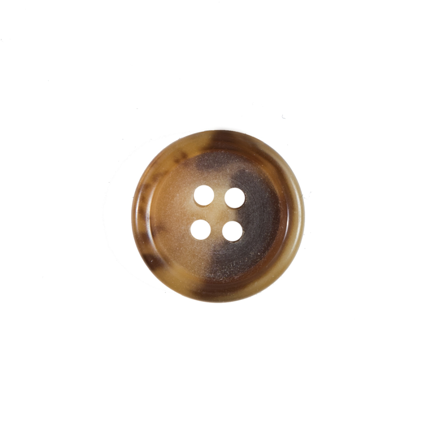 Brown and Beige Plastic Button - 24L/15mm | Mood Fabrics
