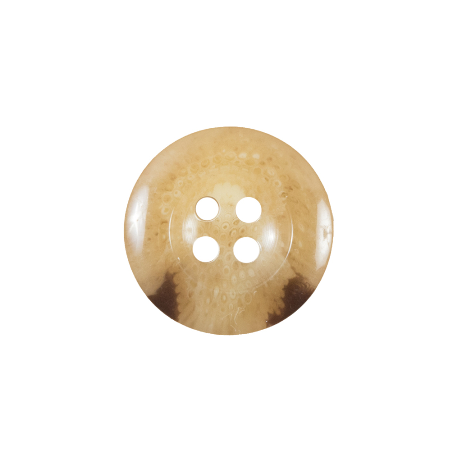 Beige and Brown 4-Hole Plastic Button - 32L/20mm | Mood Fabrics