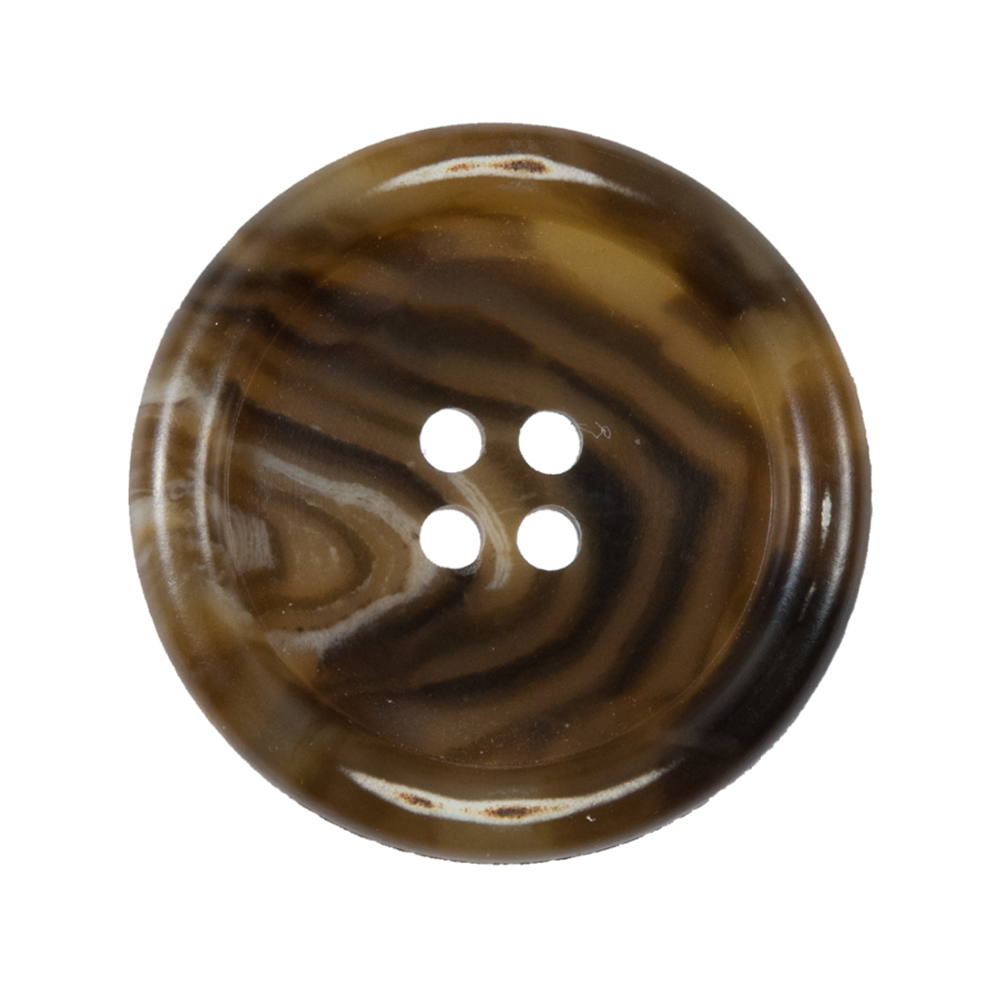 Brown 4-Hole Plastic Button - 45L/28mm | Mood Fabrics