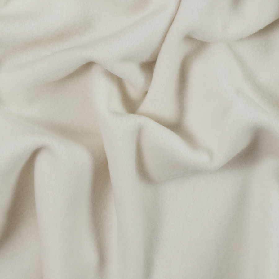Italian Ivory Angora and Cashmere Fleece Coating | Mood Fabrics