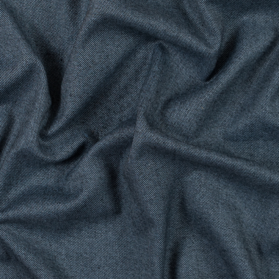 Blue Shadow Blended Cotton Tweed | Mood Fabrics