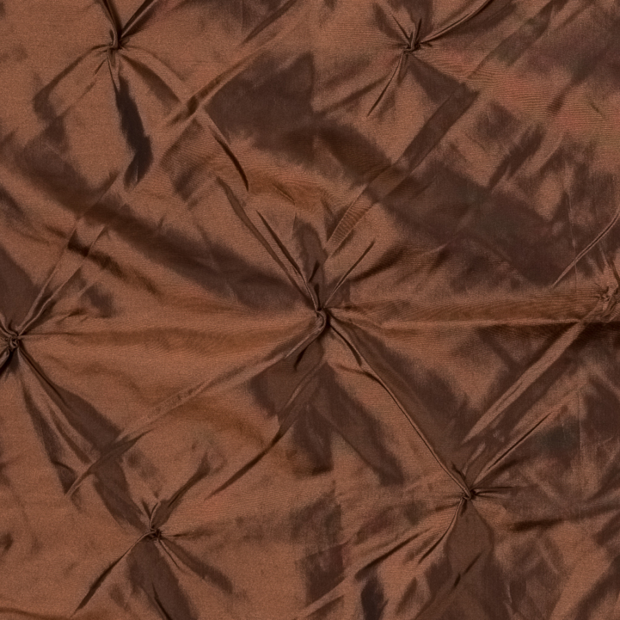 Rust and Black Iridescent Pintucked Taffeta | Mood Fabrics