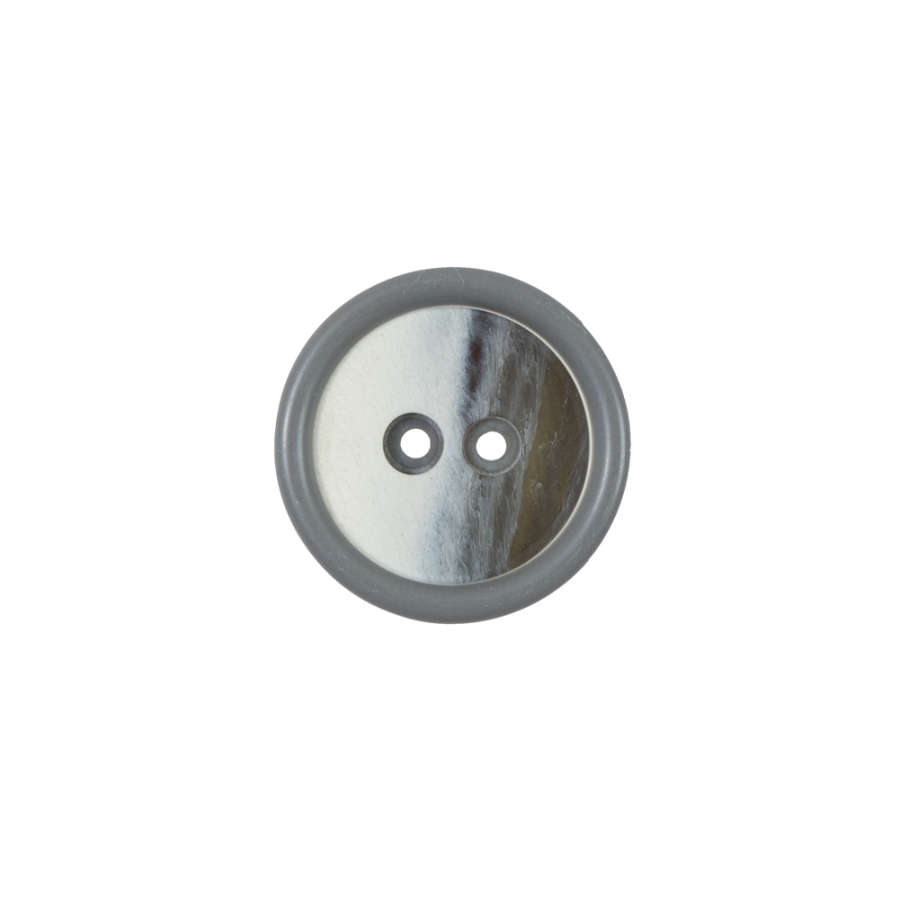 Gray 2-Hole Plastic Button - 22L/14mm | Mood Fabrics