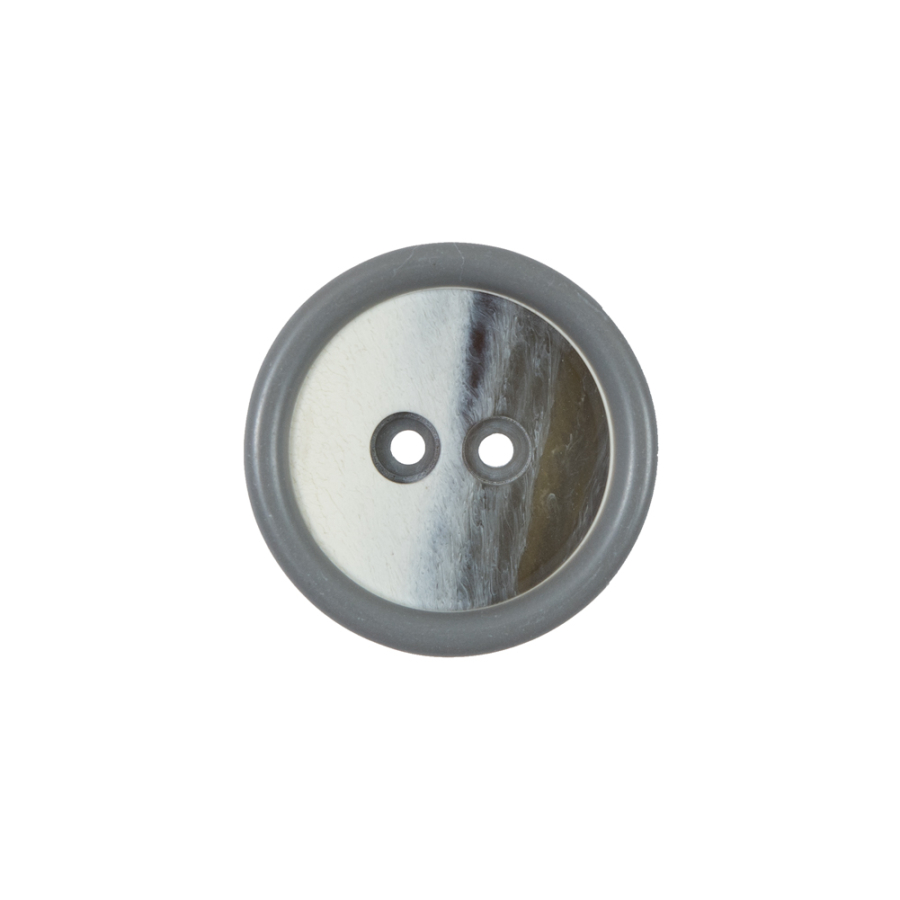 Gray 2-Hole Plastic Button - 32L/20mm | Mood Fabrics