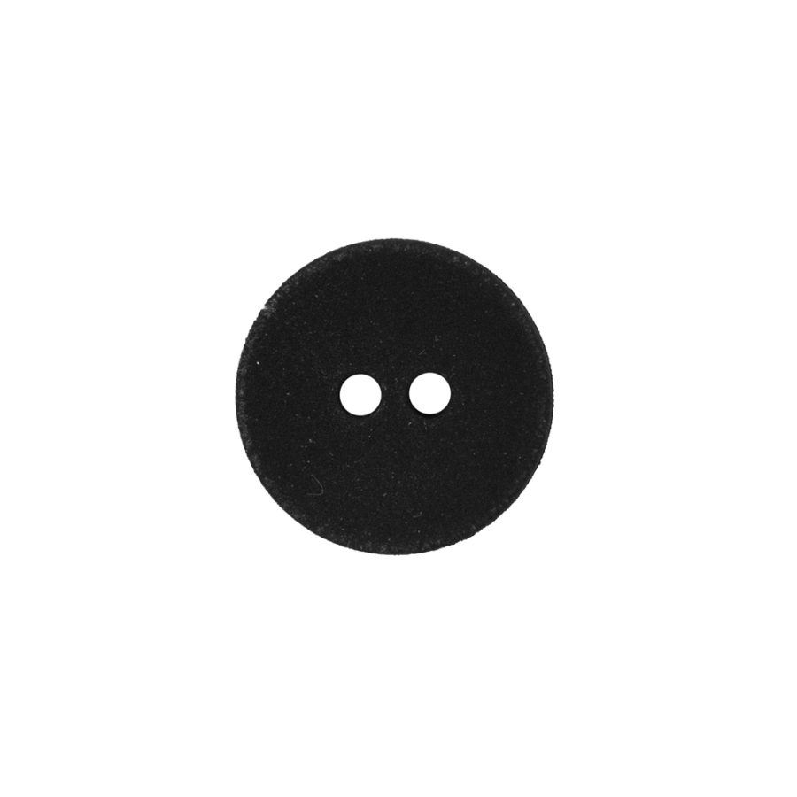 Black Matte 2-Hole Plastic Button - 24L/16mm | Mood Fabrics