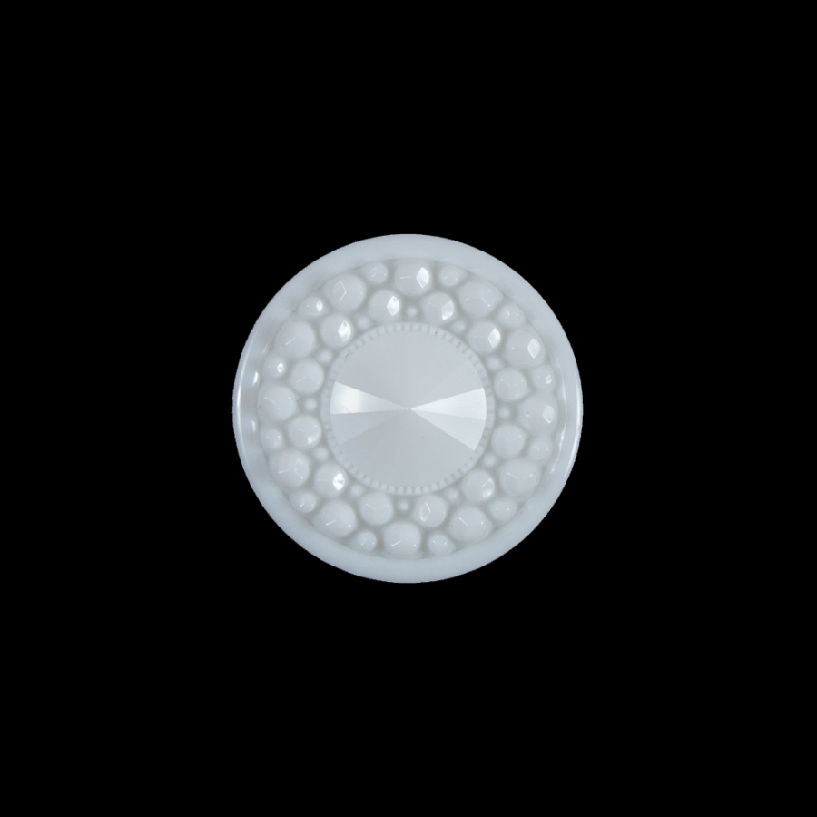 White Textured Shank-Back Button - 30L/19mm | Mood Fabrics