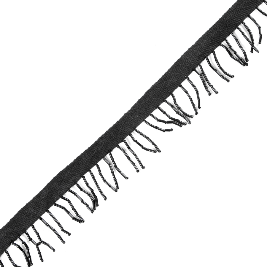 Black Beaded Fringe Trim - 1.5 | Mood Fabrics
