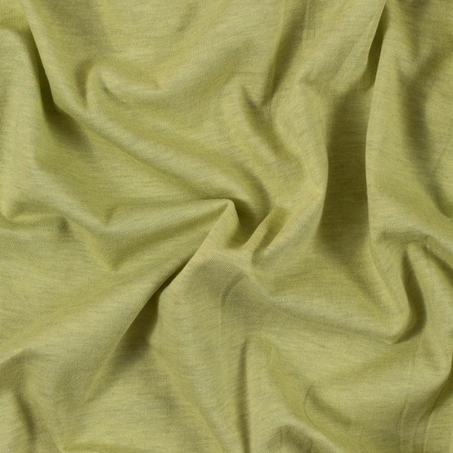Heathered Lime Green Cotton Jersey | Mood Fabrics