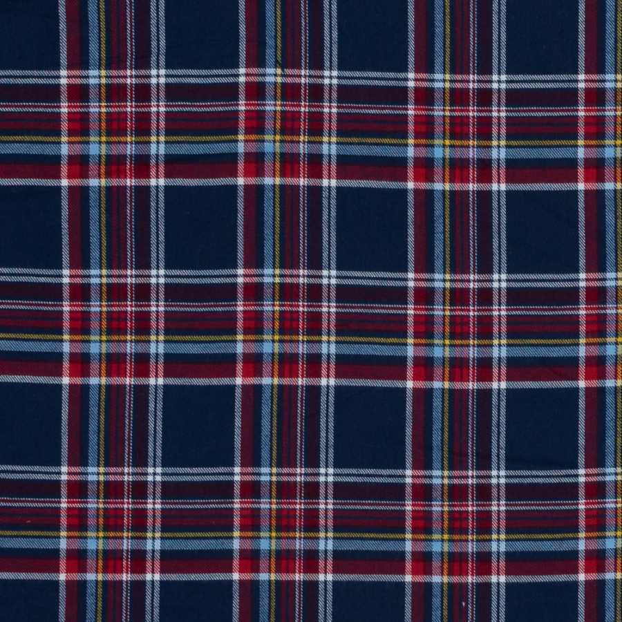 Blue, Red and Yellow Plaid Cotton Flannel | Mood Fabrics