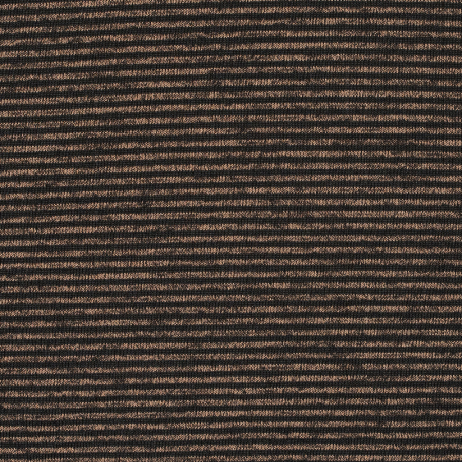 Beige and Black Striped Sweater Knit | Mood Fabrics