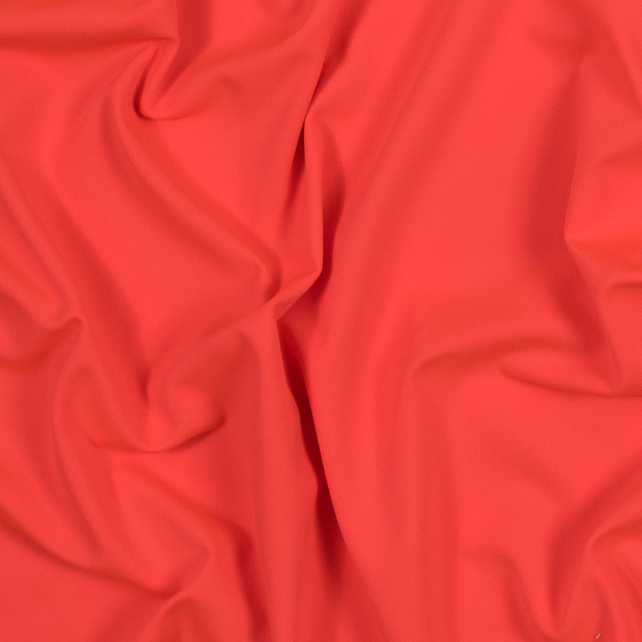 Neon Orange Antibacterial and Wicking Polyester Jersey | Mood Fabrics