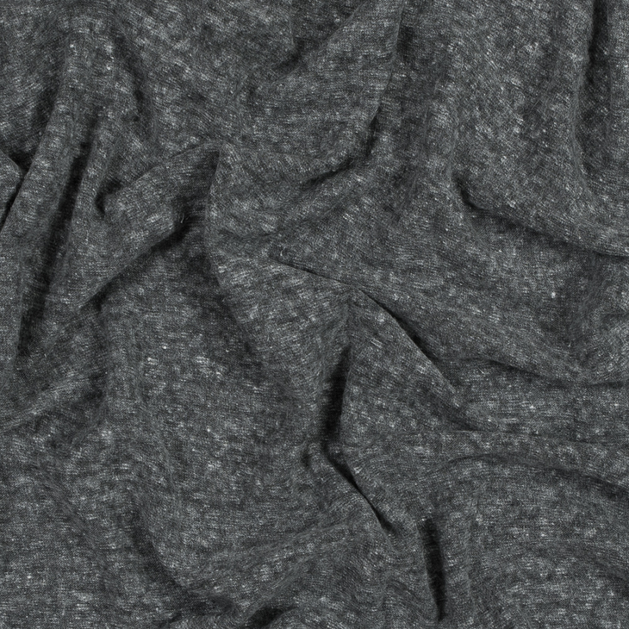 Heather Charcoal Linen and Polyester Knit | Mood Fabrics