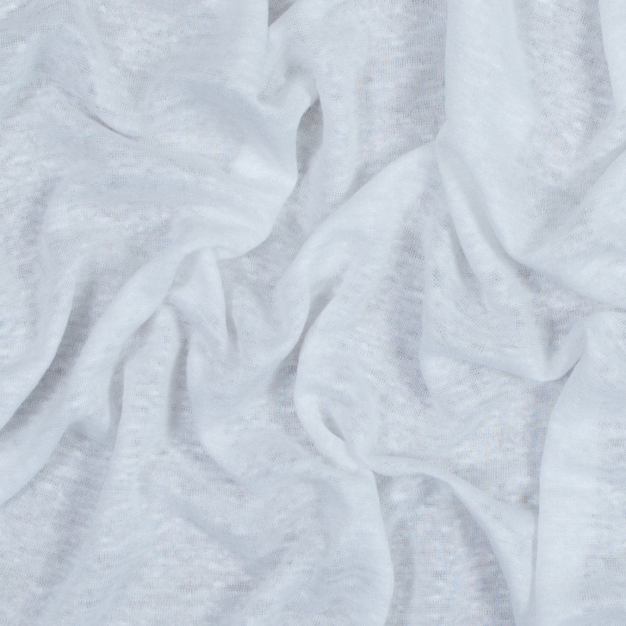 Italian White Solid Linen Knit | Mood Fabrics