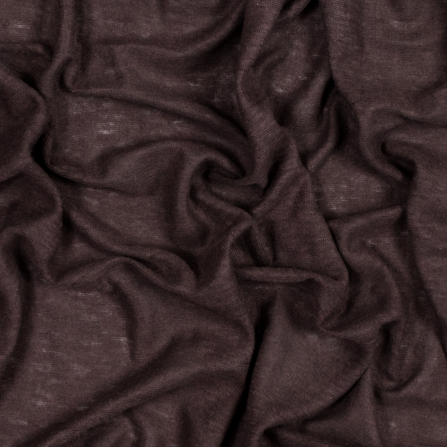 Italian Chocolate Solid Linen Knit | Mood Fabrics