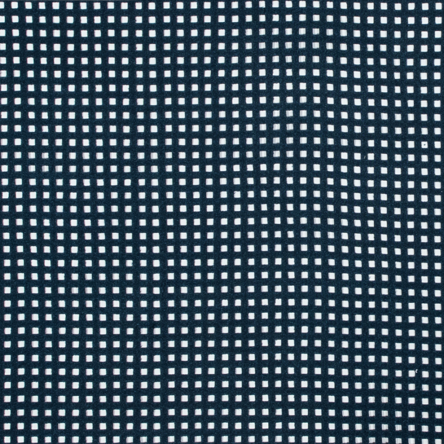 Italian Blue Square Perforated Faux Suede | Mood Fabrics