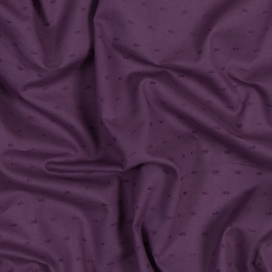 Italian Purple Cotton Swiss Dot | Mood Fabrics
