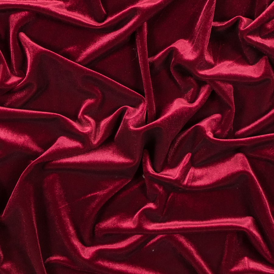 Sultan Red Stretch Velour | Mood Fabrics