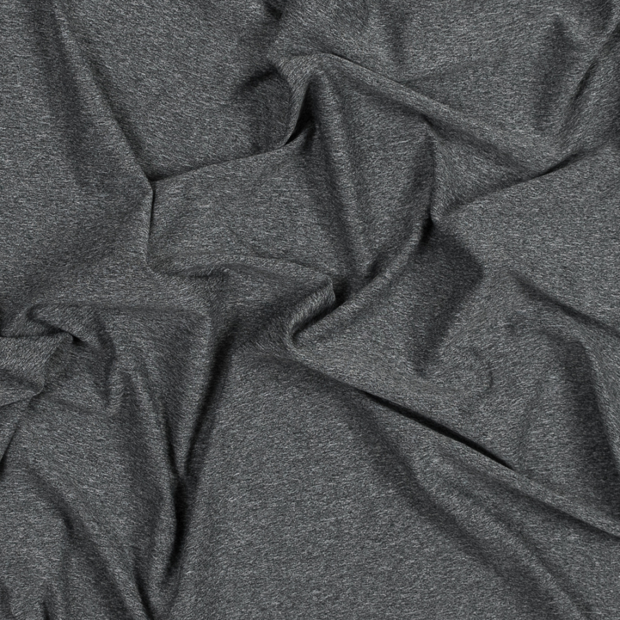 Heather Charcoal Wicking and Anti-Microbial Performance Jersey | Mood Fabrics
