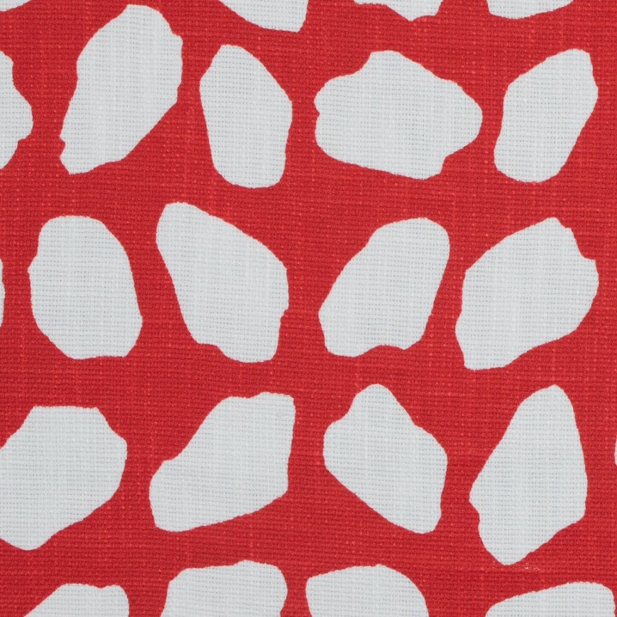 Italian Red and White Polyester Woven | Mood Fabrics