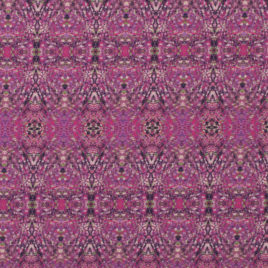 Italian Pink Kaleidoscopic Digitally Printed Stretch Polyester | Mood Fabrics