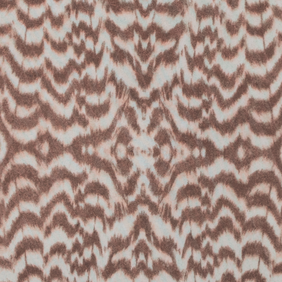Brown and Ivory Abstract Mesh | Mood Fabrics