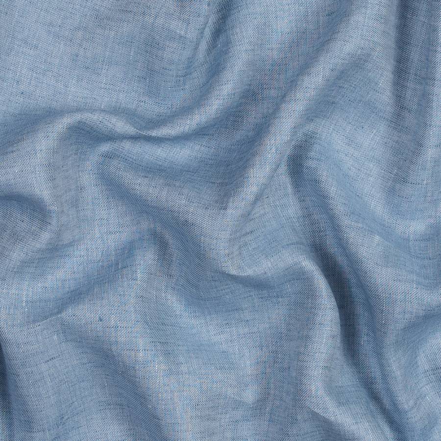 Heathered Baby Blue Cotton Twill | Mood Fabrics