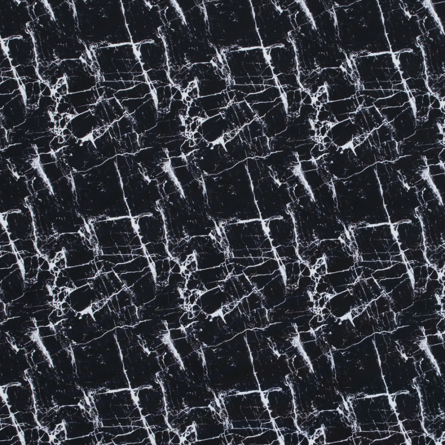 Black Marble UV Protective Compression Tricot with Aloe Vera Microcapsules | Mood Fabrics
