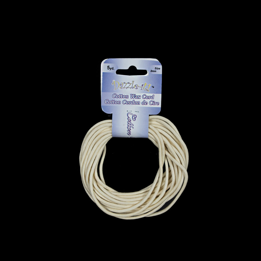 Dazzle-It Ivory Cotton Wax Cord - 2mm | Mood Fabrics