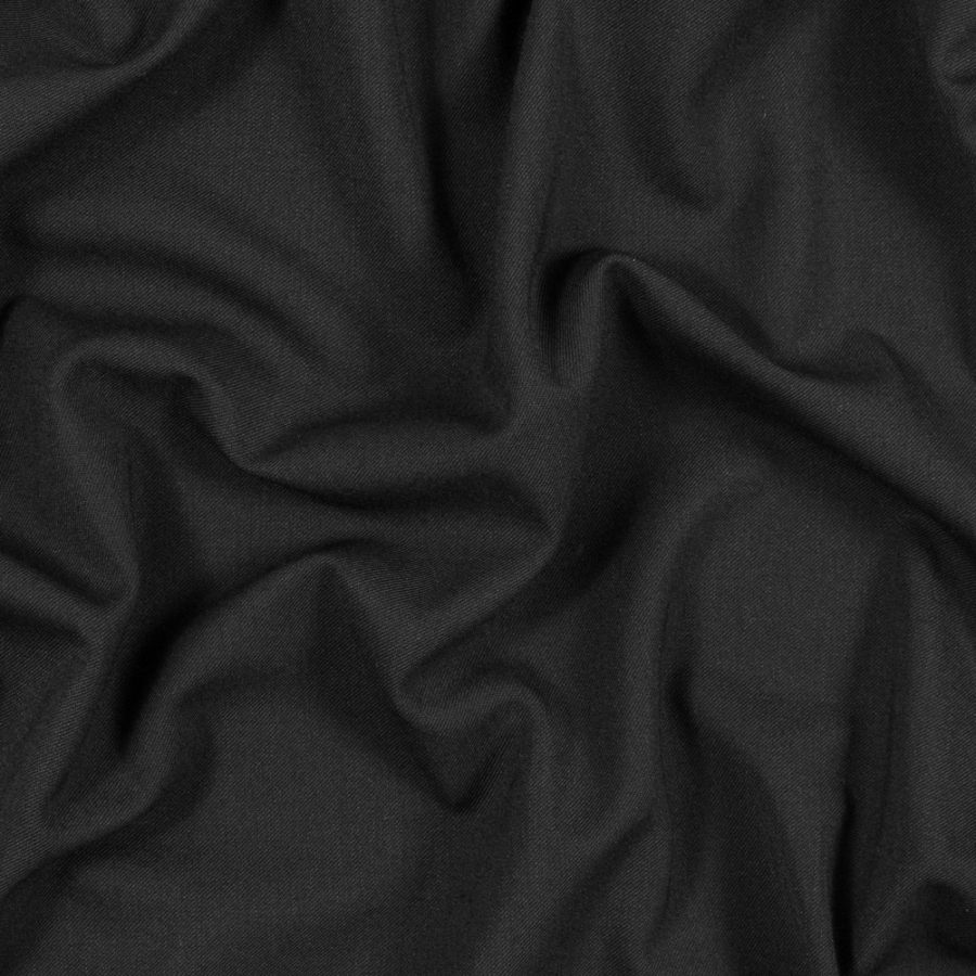 Black Stretch Wool Garbardine | Mood Fabrics