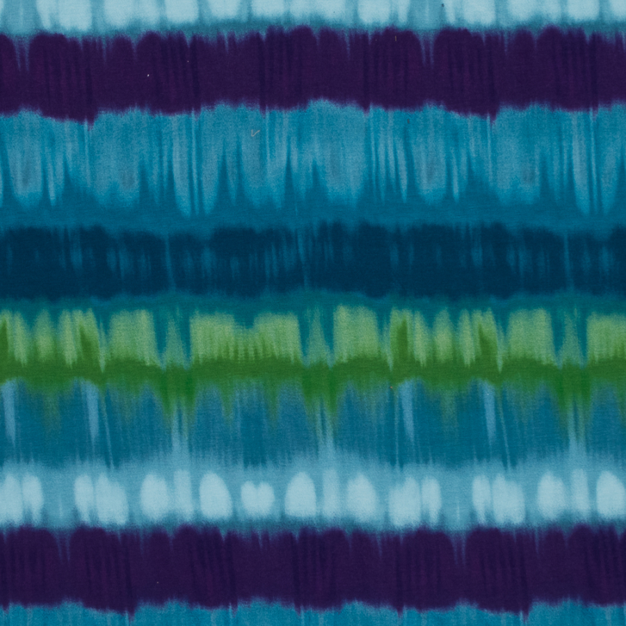Blue, Green and Purple Tie Dye Rayon Jersey | Mood Fabrics