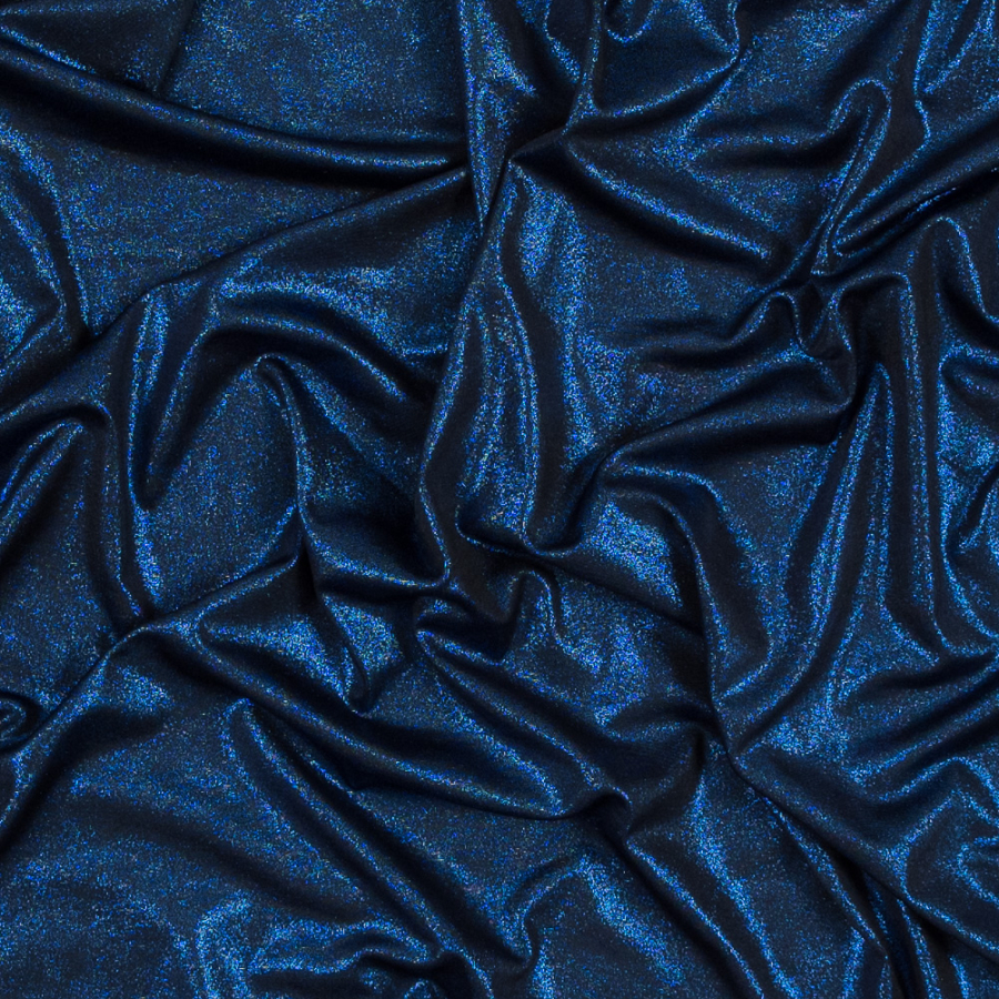 Metallic Royal All-Over Foil Knit | Mood Fabrics
