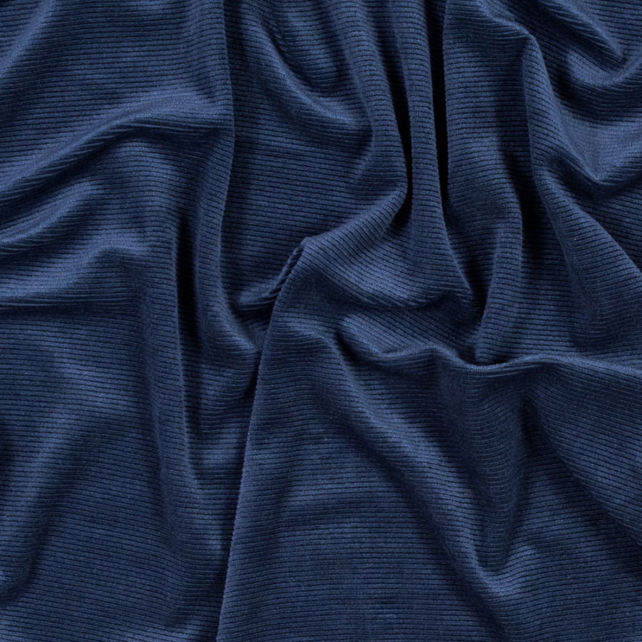 Navy Stretch Knit Corduroy | Mood Fabrics