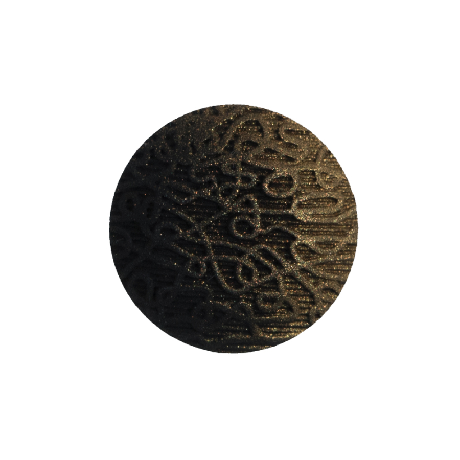 Italian Black and Gold Etched Ombre Button - 36L/22mm | Mood Fabrics