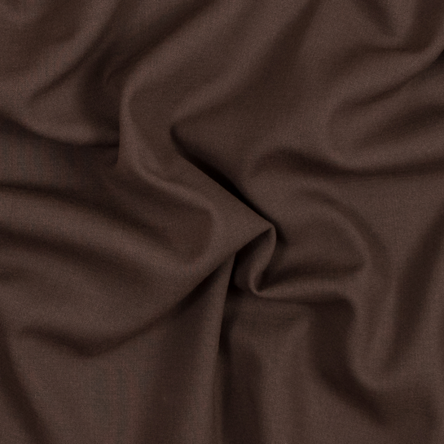 Famous NYC Designer Brown Stretch Wool Double Cloth | Mood Fabrics