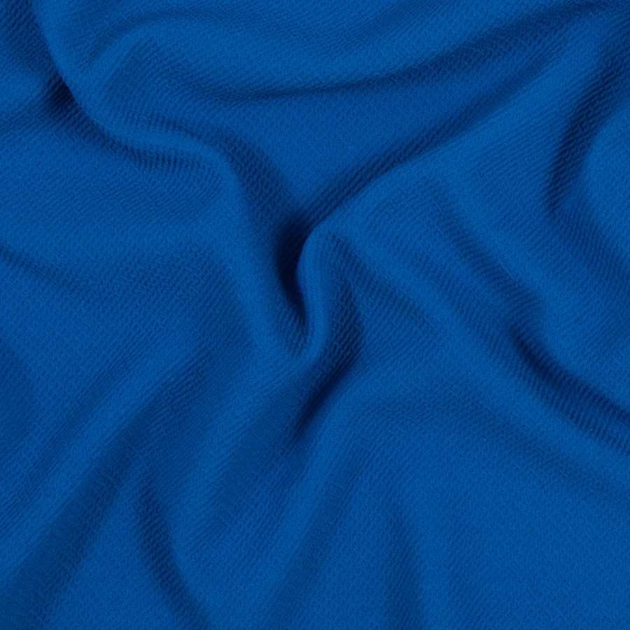 Cobalt Blue Textural Stretch Polyester Woven | Mood Fabrics
