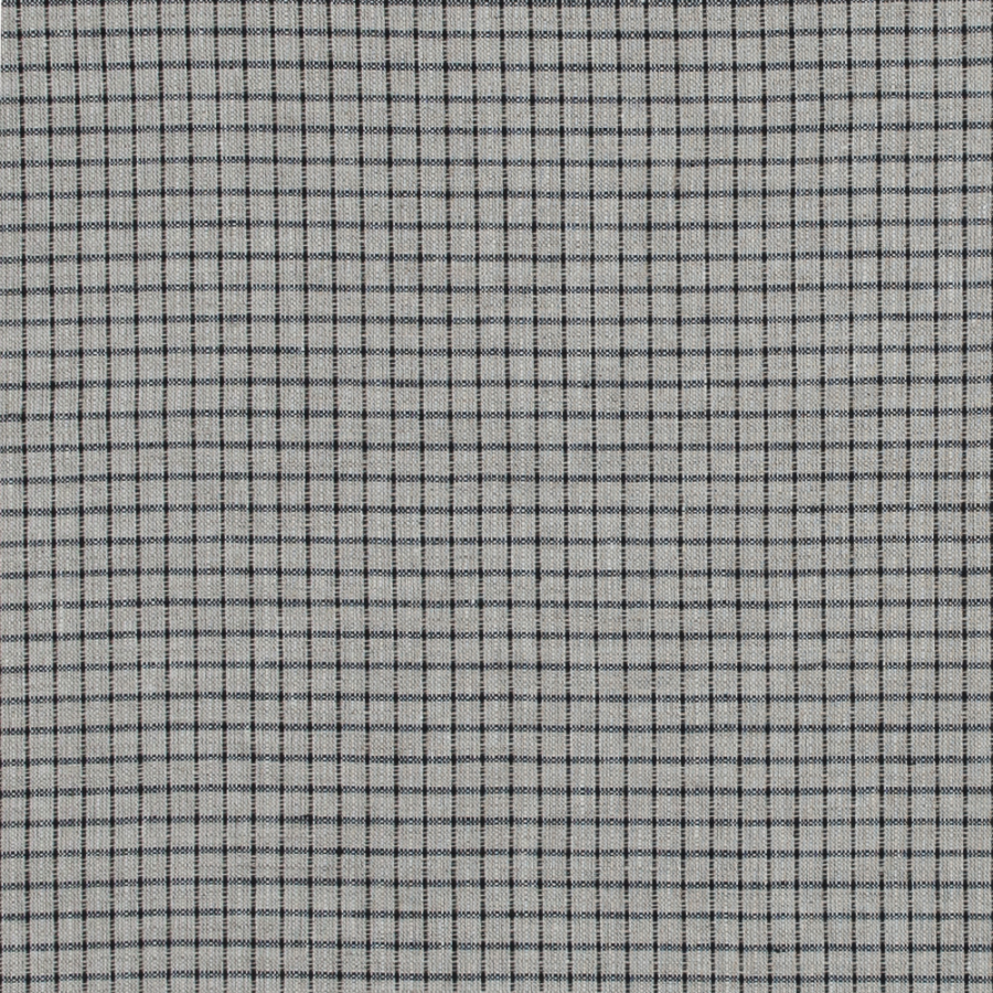 Black and Beige Graph Check Linen Woven | Mood Fabrics