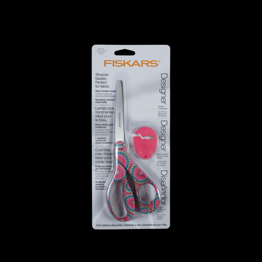 Fiskars Designer Scissors with Sharpener - 8 | Mood Fabrics