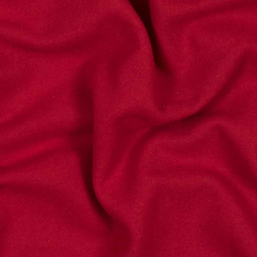 Tomato Red Thick Brushed Wool Twill | Mood Fabrics