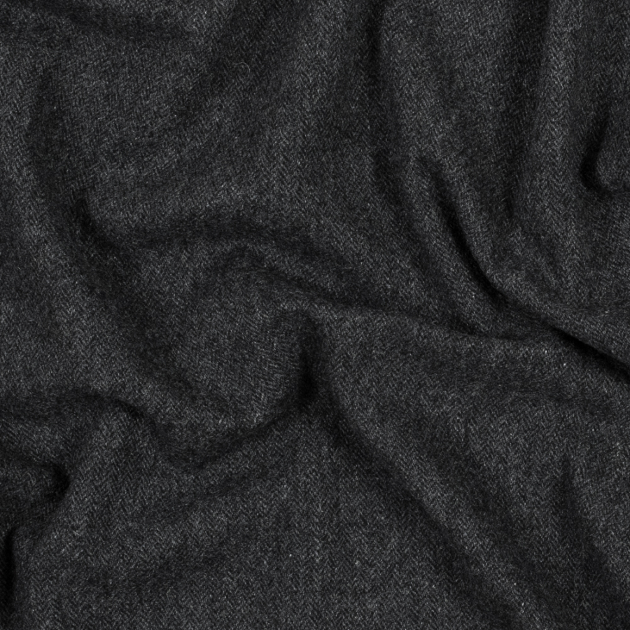 Charcoal Chevron Wool Woven | Mood Fabrics