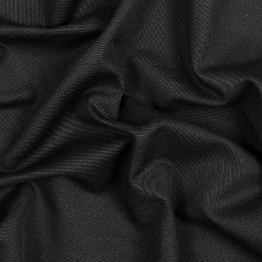 Theory Black Stretch Cotton Twill | Mood Fabrics