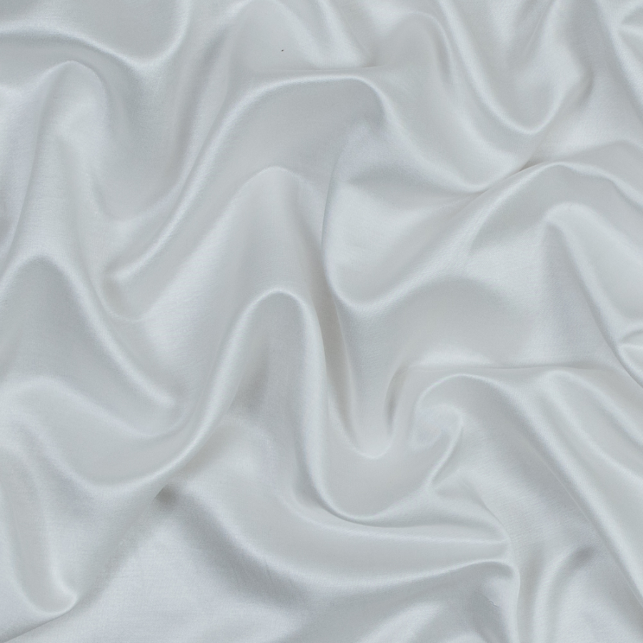 Helmut Lang White Silk and Cotton Charmeuse | Mood Fabrics