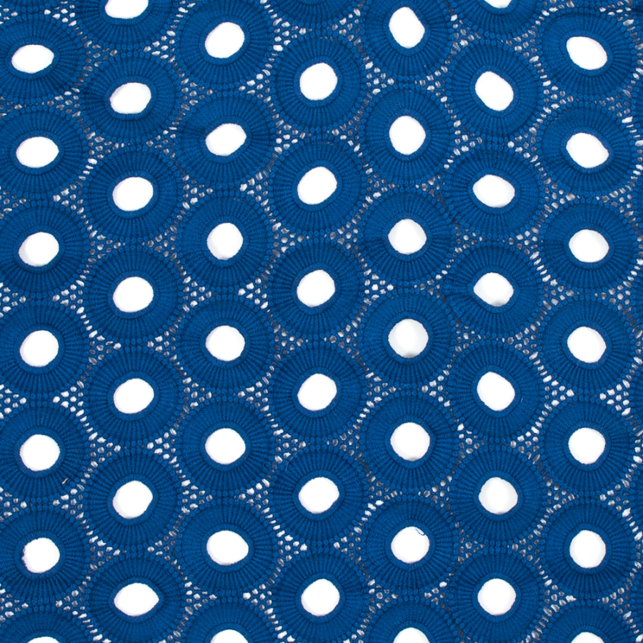 Sea NY Cobalt Geometric Cotton Guipure Lace | Mood Fabrics