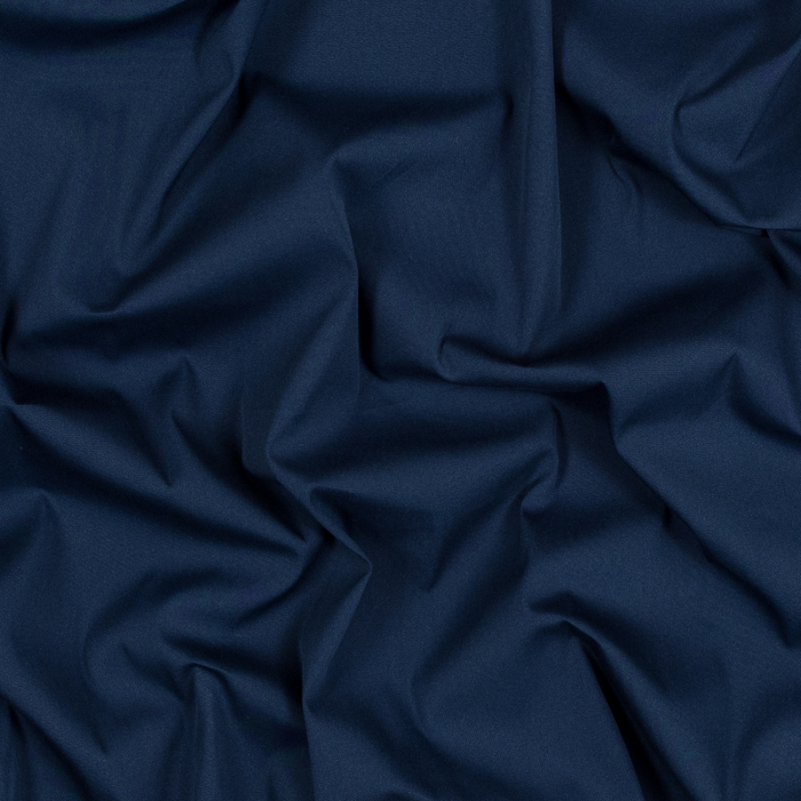 Theory Crisp Navy Fine Stretch Cotton Shirting | Mood Fabrics