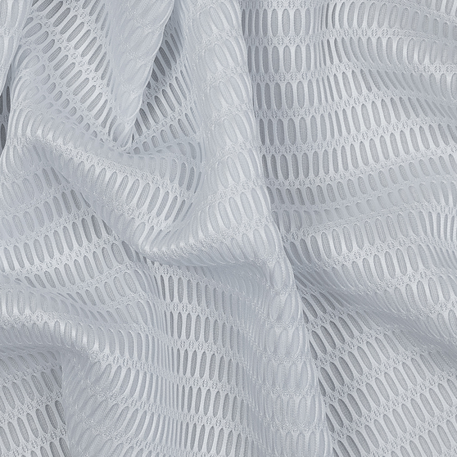 White Novelty Spacer Mesh with Oval Design | Mood Fabrics