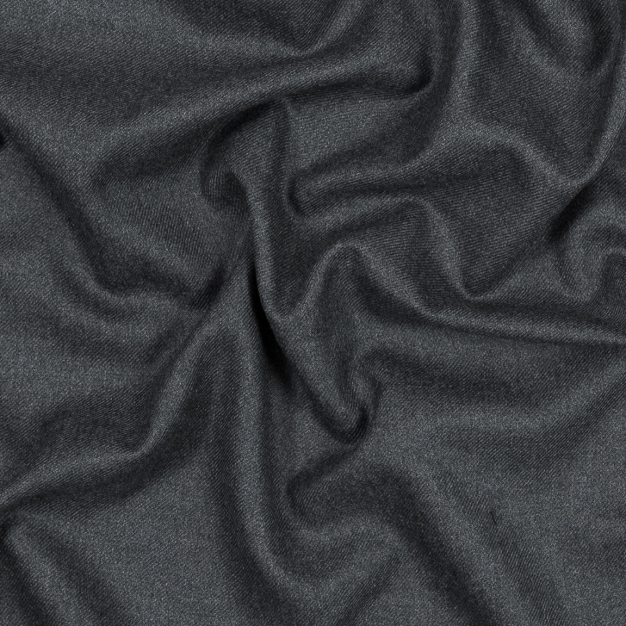 Obsidian Gray Twill Wool Suiting | Mood Fabrics