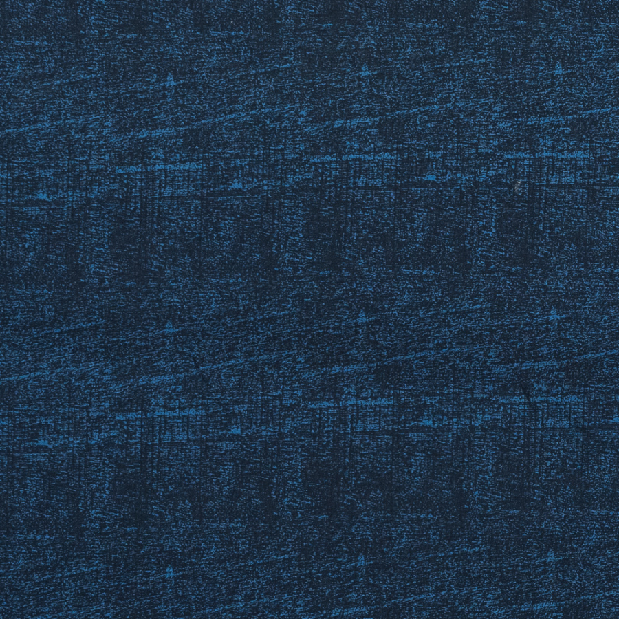 Theory Blue and Navy Abstract Printed Cotton Shirting | Mood Fabrics