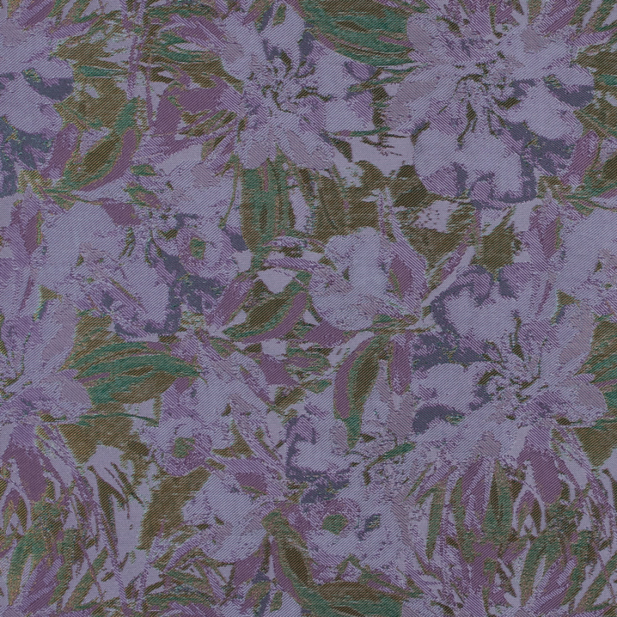 Rust, Lilac and Ivory Abstract Floral Jacquard | Mood Fabrics